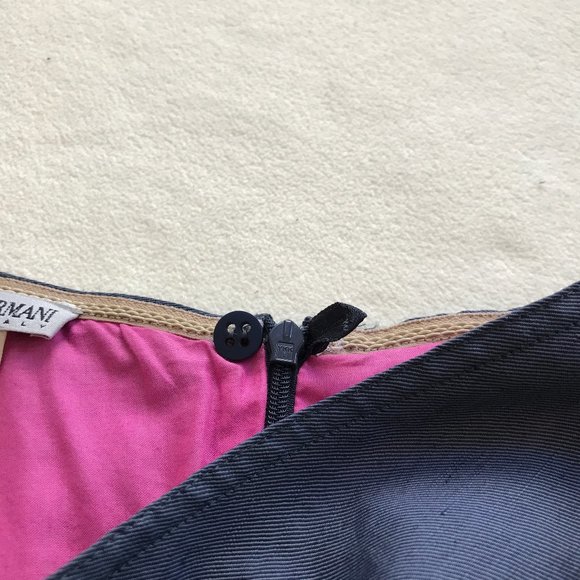 Emporio Armani Asymmetrical Mini Skirt Linen Blue - Picture 8 of 15